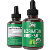 Peak Performance Lung Detox bottle showing organic six-ingredient formula for respiratory support