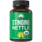 Peak Performance nettle capsules bottle on shelf for natural wellness support