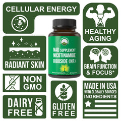 Pouring Peak Performance Nicotinamide Riboside for easy daily dosing.