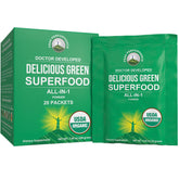 Peak Performance Organic Greens packet front for on-the-go energy and nutrition.
