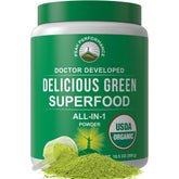 Peak Performance Organic Greens powder bottle with vibrant label for daily energy support