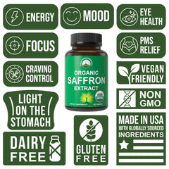 Peak Performance saffron capsules on a spoon for easy daily dosing