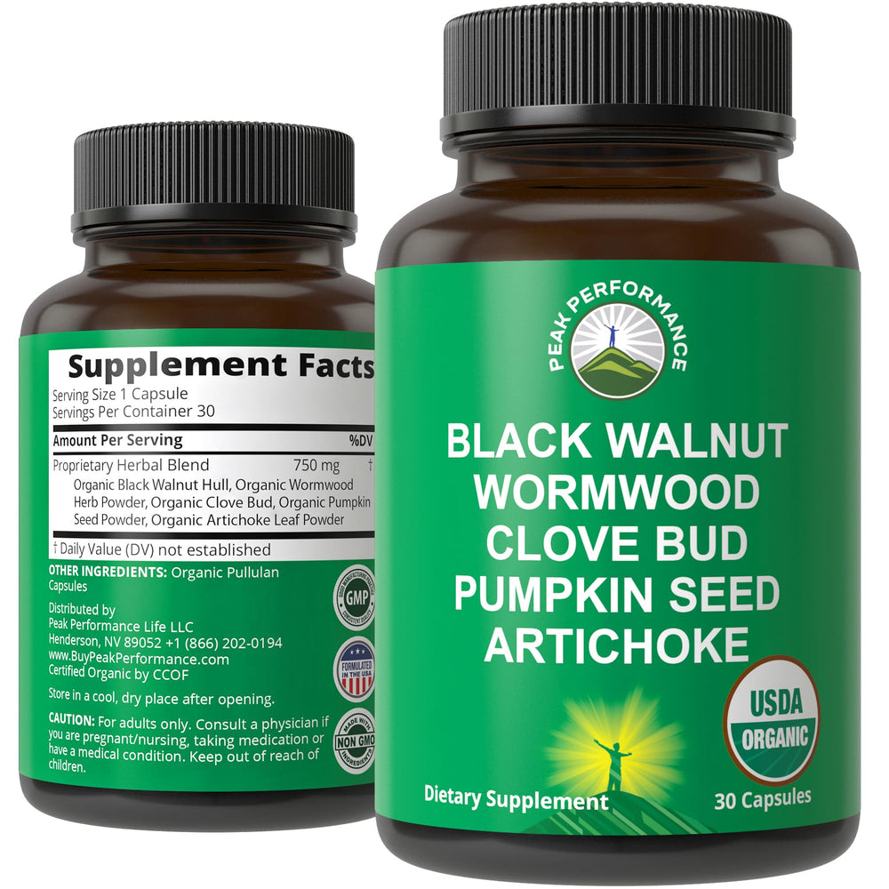 Peak Performance Wormwood Cleanse bottle for gentle detox support