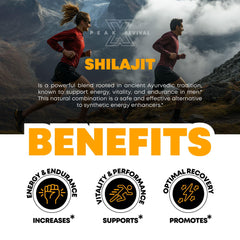 Peak Revival-X bottle of mixed berry shilajit gummies for on-the-go wellness.