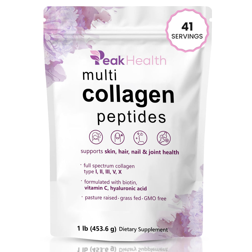 Peakhealth Multi Collagen bottle with unflavored formula for daily skin and joint support.