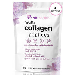 Peakhealth Multi Collagen bottle with unflavored formula for daily skin and joint support.