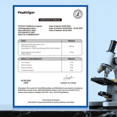 Close-up of PeakVigor ashwa capsules in bottle for easy daily use.