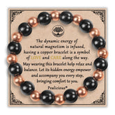 Pulsera magnética de cobre PEALICIOUS para hombre, ajuste cómodo para uso diario.