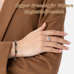Close-up of PEALICIOUS 3500 Gauss magnet beads on bracelet
