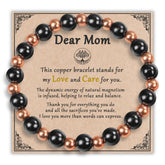 Pulsera PEALICIOUS para mamá en cobre con cuentas, regalo ideal para bienestar diario.