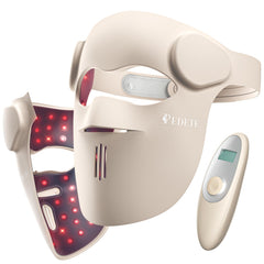 Pedete red light mask with 3D ergonomic design for comfortable at-home use.