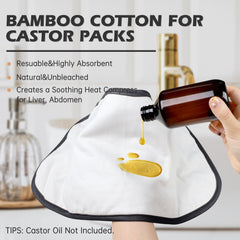 Pedobi Castor Oil Pack Wrap worn on neck for discreet comfort.