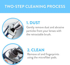 Peeps CarbonKlean glasses cleaning action shown removing smudges from lenses.