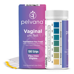 Pelvana vaginal pH test strip collection for at-home clarity on vaginal health.