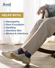Pembrook Ankle Diabetic Socks in gray provide all-day softness and smooth seams