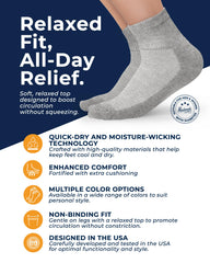 Pembrook ankle diabetic socks white pair with breathable design for daily wear.