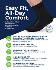 Pembrook bamboo viscose diabetic socks shown on foot with stretch top for a relaxed fit.