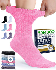 Pembrook diabetic socks bamboo viscose close-up highlighting breathable, soft fabric for daily comfort.
