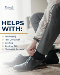 Pembrook diabetic socks available in non-binding M and L sizes.