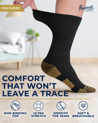 Pembrook diabetic socks pack side view showing stretch without tightness.