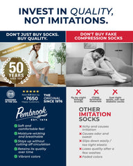 Pembrook diabetic socks with a smooth toe seam to reduce irritation during wear.