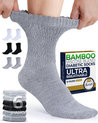 Pembrook diabetic socks for women with bamboo cooling fabric for all-day comfort.
