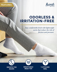 Pembrook white diabetic socks moisture-wicking breathable mesh keeps feet dry