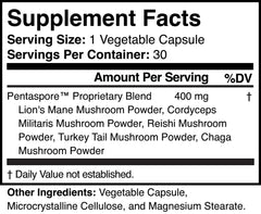 Pentaspore capsules with water suggesting energy and immunity
