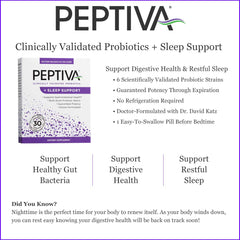 Peptiva melatonin sleep-support bottle emphasizes night-time calm.