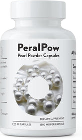 Peralpow organic pearl powder capsules bottle for skin glow.