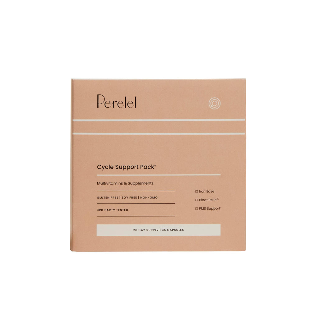 Perelel Cycle Support Pack Iron Ease bottle showing iron with vitamin C for routine support