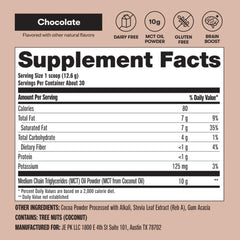 Perfect Keto MCT Oil Powder in coffee closeup showing smooth texture.