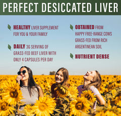 Perfect Supplements grass-fed beef liver ingredients label, highlighting natural source and clean nutrition.