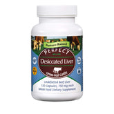 Perfect Supplements desiccated liver bottle for natural energy support.