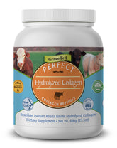 Perfect Supplements unflavored collagen powder bottle, grass-fed formula for easy daily protein
