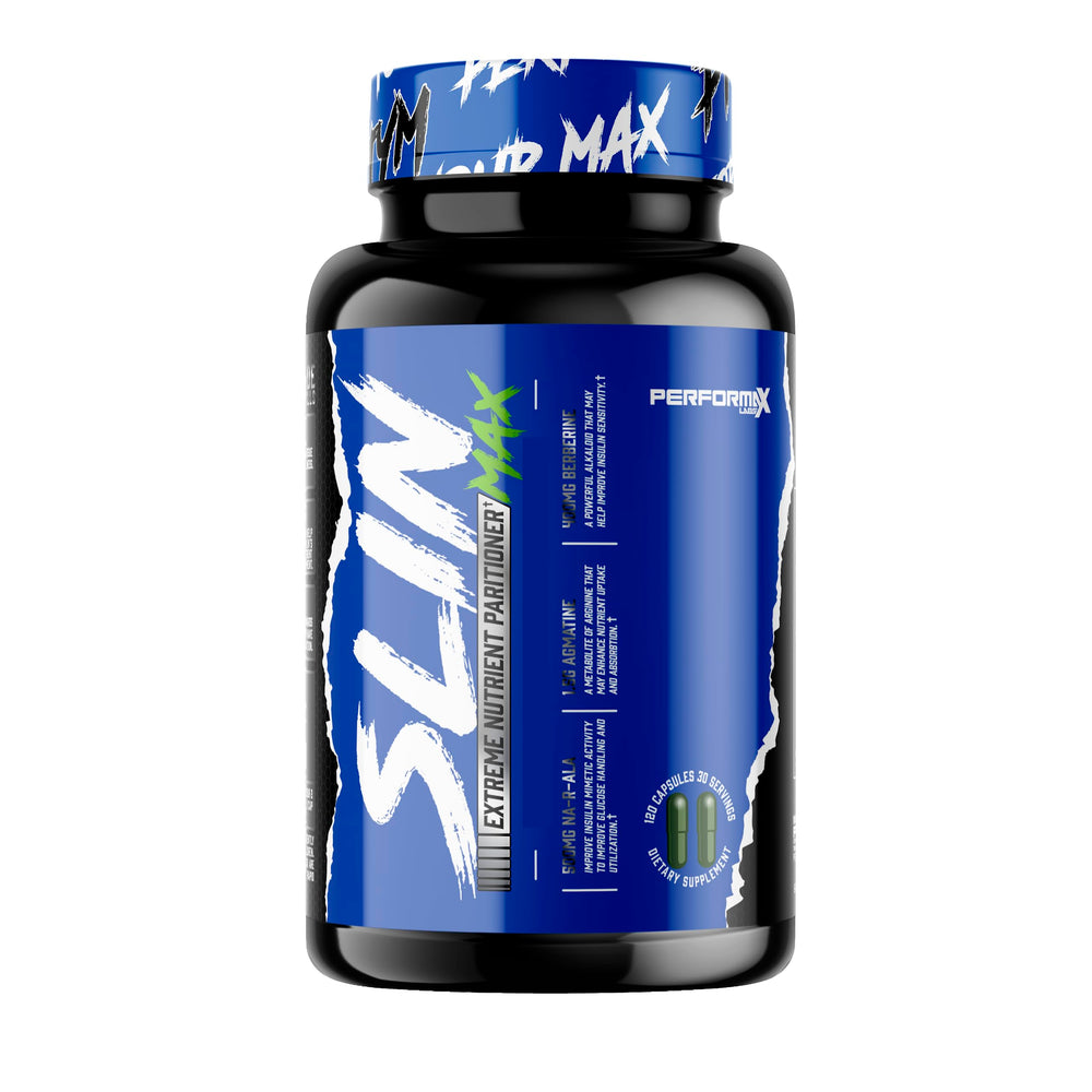 Performax Labs SLIN Max bottle front view for muscle-supporting nutrient partitioning