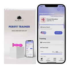 Perifit pink pelvic floor exerciser in hand for discreet home workouts
