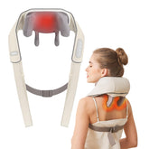 PERLEVI neck massager worn around neck for hands-free relaxation.