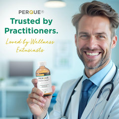 Pipette dispensing PERQUE Choline Citrate into a glass for easy use.