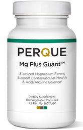 PERQUE Mg Plus Guard bottle showing daily wellness potential and smooth capsules