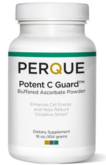 PERQUE Potent C Guard powder tub with pH-balanced buffered vitamin C for easy daily use
