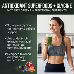 PEScience Greens antioxidant blend bottle showcases natural phytonutrients.