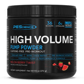 PEScience High Volume tub front label highlighting stimulant-free nitric oxide support