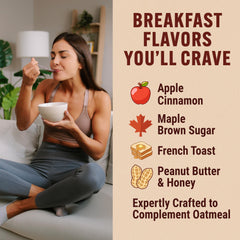 Avena Manzana Canela con Protein4Oats, sabor agradable para el desayuno.