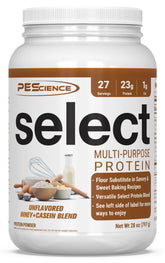 PEScience Select unflavored protein powder bag shows versatile baking and shakes
