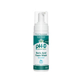 pH-D boric foam wash bottle pouring for gentle daily external cleansing.