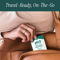 pH-D individually wrapped wipes provide discreet, convenient use anywhere