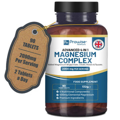 PH PROWISE Magnesium Glycinate Complex bottle showing 4-in-1 formula for daily wellness.