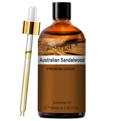 PHATOIL aceite esencial de sándalo australiano en botella con gotero para aplicación fácil.