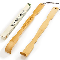 Pheuphry bamboo back scratcher with engraved message reaches hard-to-reach areas comfortably.